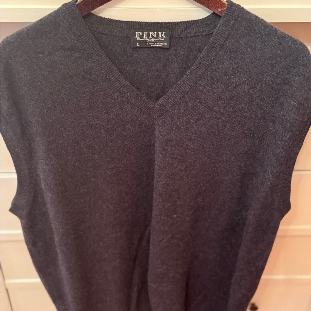 Pink Navy Cashmere Sweater Vest